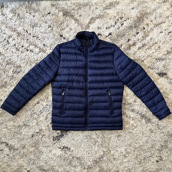 Kenneth Cole Men's Deep Blue Puffer Jacket - Picture 1 of 9